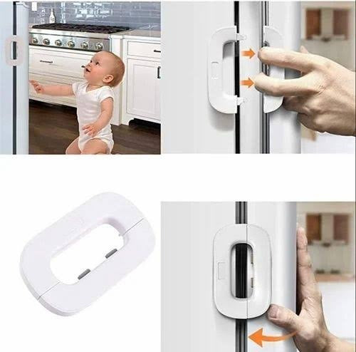2 Piece White ABS Plastic Drawer Lock for Fridge