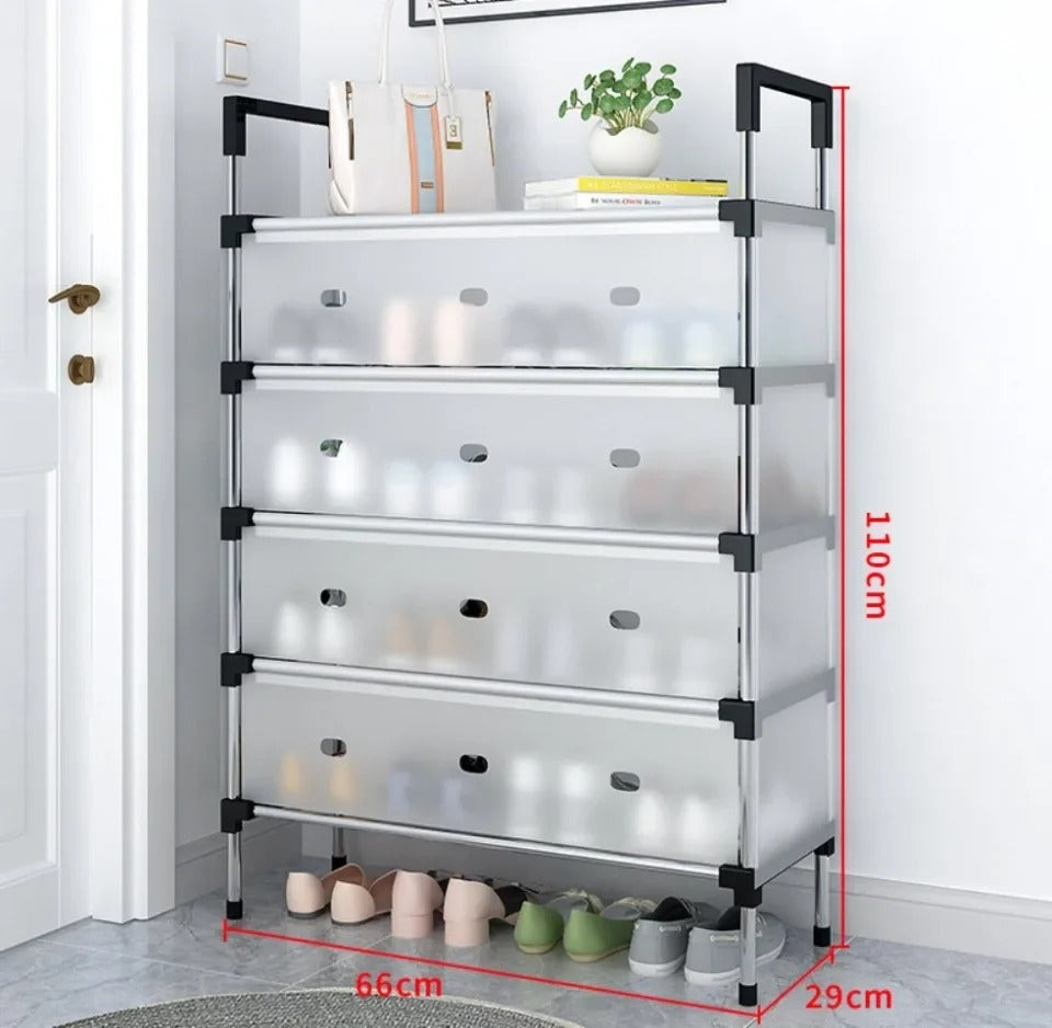 5 Layer Stainless Steel Shoe Rack (Black)