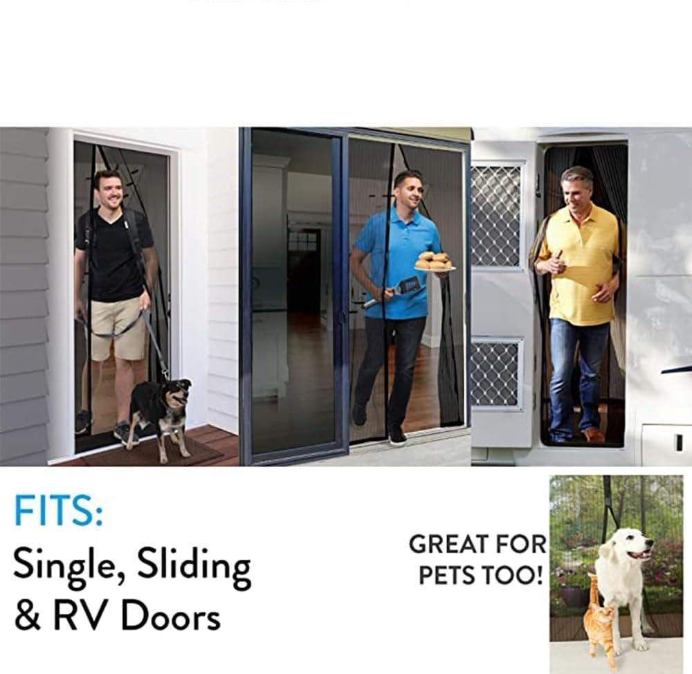 Magnetic Mosquito Mesh Curtain Black for Doors