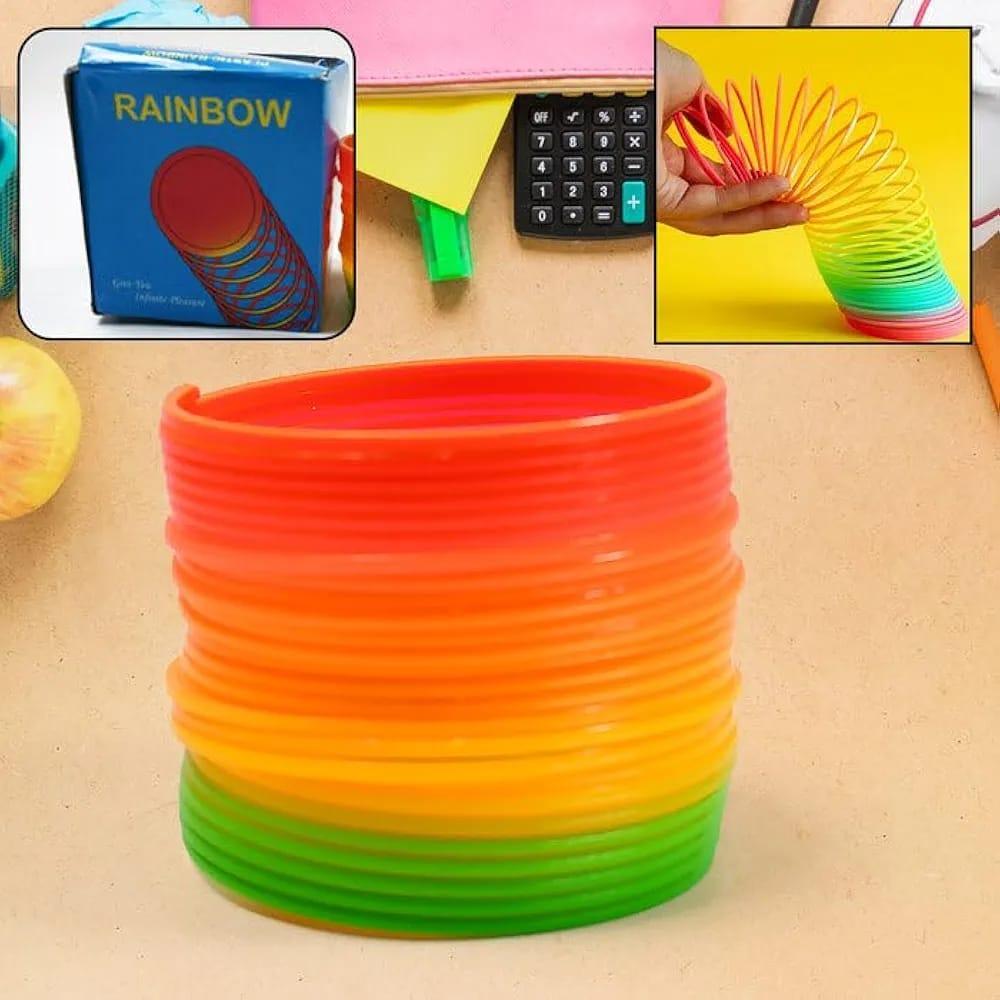 Rainbow Colored Plastic Slinky Spring Toy