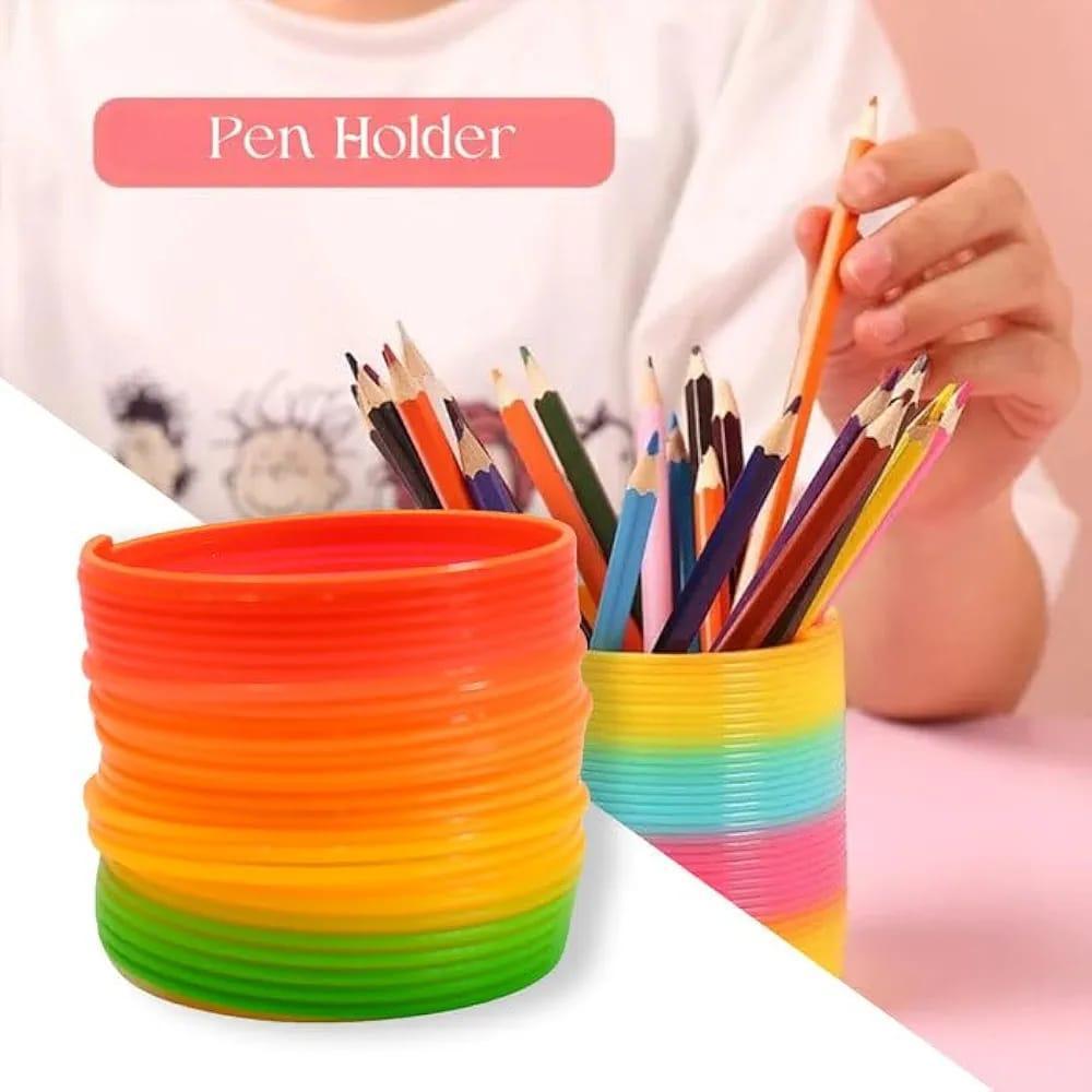 Rainbow Colored Plastic Slinky Spring Toy