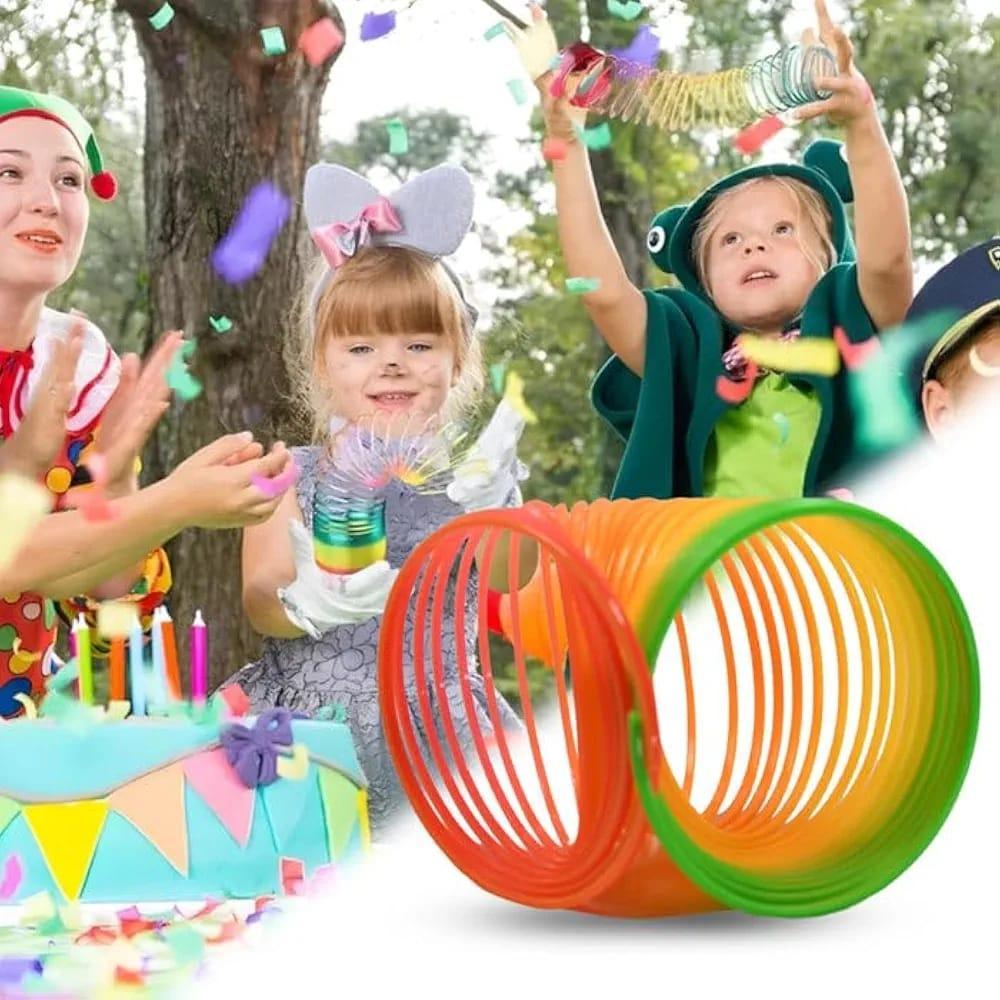 Rainbow Colored Plastic Slinky Spring Toy