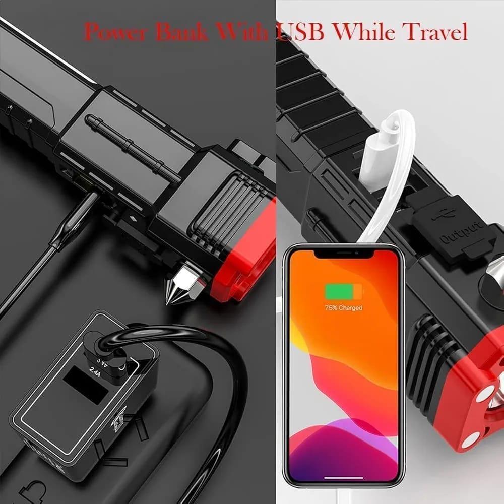 Rechargeable LED Torch Black Fast Charging
