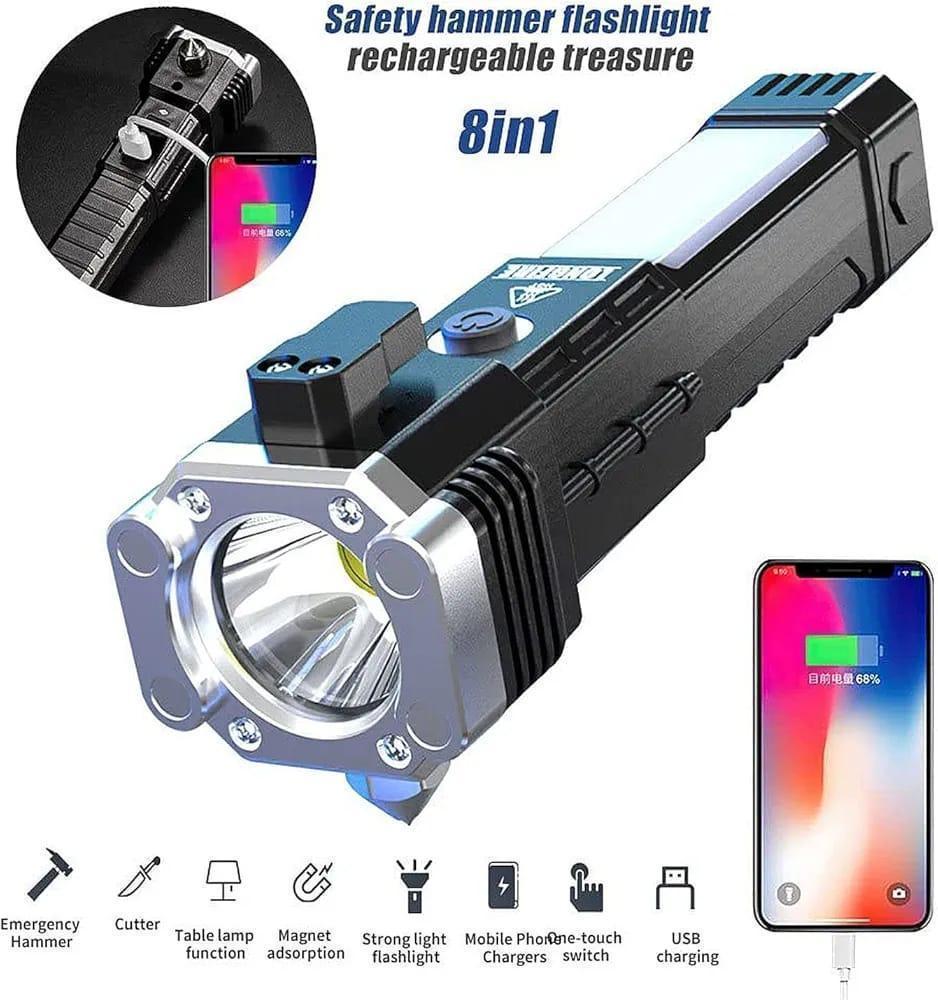 Rechargeable LED Torch Black Fast Charging