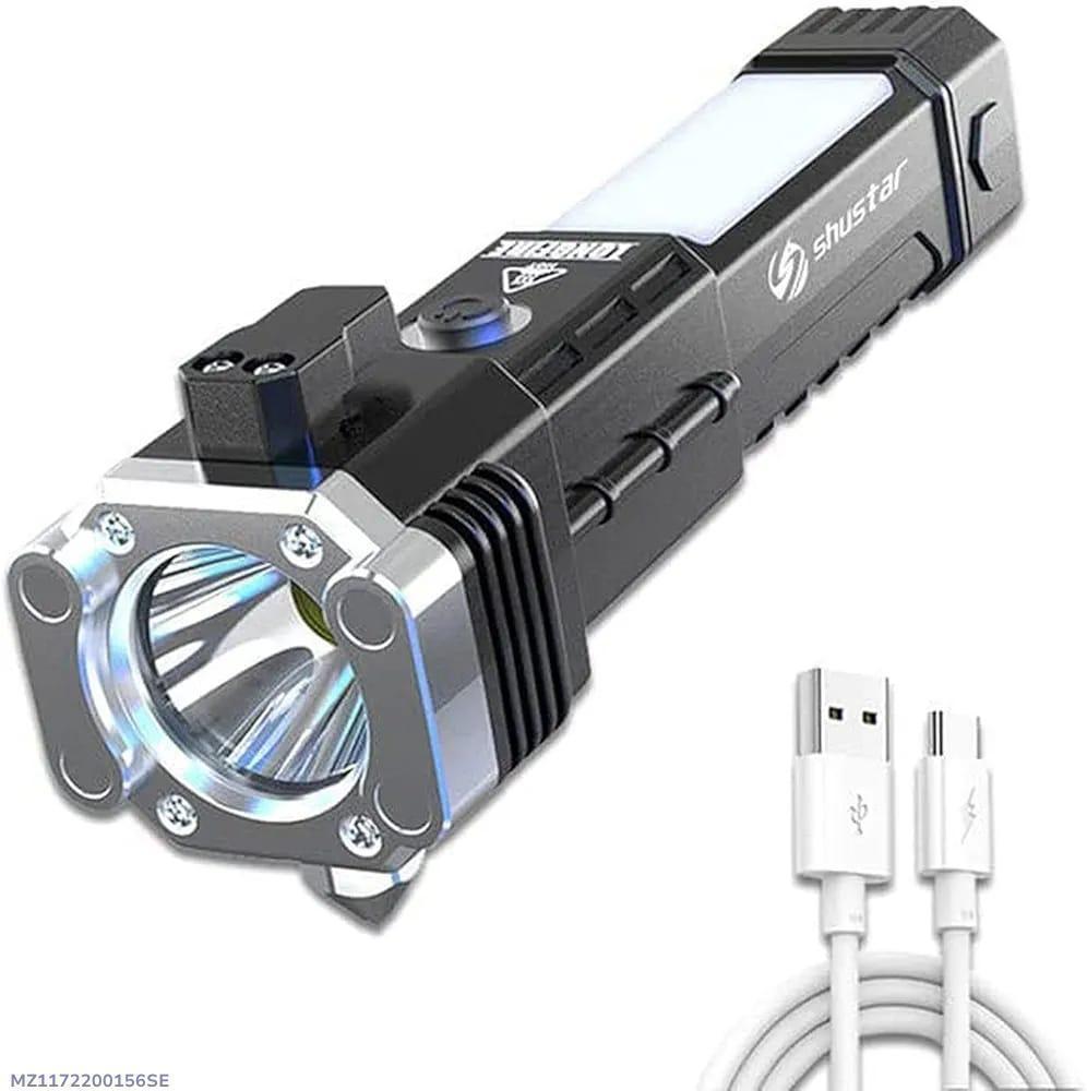 Rechargeable LED Torch Black Fast Charging