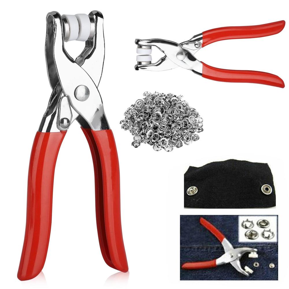 Stainless Steel Snap Button Plier Tool with 50 Buttons